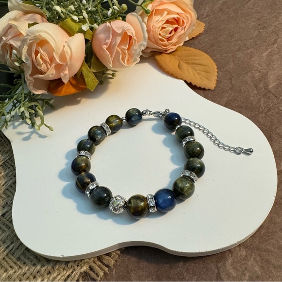 Mystic Blue-Green Beaded Bracelet - Picture 3 of 5